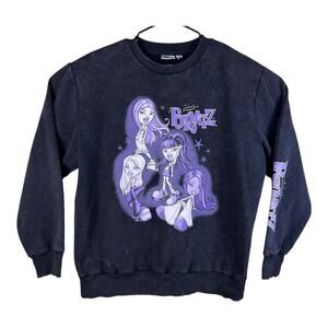 BRATZ Y2K Black Crewneck Pullover Oversized Graphic Sweatshirt Sz M